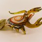 Hand Blown Glass Yellow-White Lobster Gilt Art Glass Animal Figurines Thai Gifts