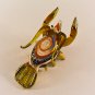 Hand Blown Glass Yellow-White Lobster Gilt Art Glass Animal Figurines Thai Gifts