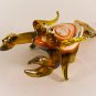 Hand Blown Glass Yellow-White Lobster Gilt Art Glass Animal Figurines Thai Gifts