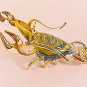 Hand Blown Glass Yellow-Blue Lobster Gilt #2 Art Glass Animal Figurines Thai Gifts