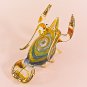 Hand Blown Glass Yellow-Blue Lobster Gilt #2 Art Glass Animal Figurines Thai Gifts