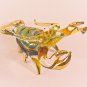 Hand Blown Glass Yellow-Blue Lobster Gilt #2 Art Glass Animal Figurines Thai Gifts