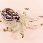 Hand Blown Glass Red Octopus Green Dot Gilt Art Glass Animal Figurines Thai Gifts