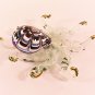 Hand Blown Glass Red Octopus Green Dot Gilt Art Glass Animal Figurines Thai Gifts