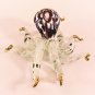 Hand Blown Glass Red Octopus Green Dot Gilt Art Glass Animal Figurines Thai Gifts