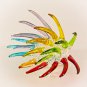 Hand Blown Glass Colorful Porcupine Art Glass Animal Figurines Thai Gifts