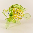 Hand Blown Colored Glass Green-Yellow Fish Art Glass Animal Figurines Thai Gifts