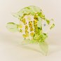 Hand Blown Colored Glass Green-Yellow Fish Art Glass Animal Figurines Thai Gifts