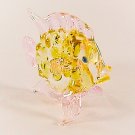 Hand Blown Colored Glass Pink-Yellow Fish Art Glass Animal Figurines Thai Gifts
