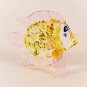 Hand Blown Colored Glass Pink-Yellow Fish Art Glass Animal Figurines Thai Gifts