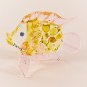 Hand Blown Colored Glass Pink-Yellow Fish Art Glass Animal Figurines Thai Gifts