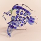 Hand Blown Colored Glass Blue Fish Art Glass Animal Figurines Thai Gifts