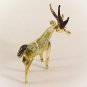 Hand Blown Glass Yellow-Blue Deer Gilt Art Glass Animal Figurines Thai Gifts
