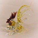 Hand Blown Glass Yellow Rooster Chicken Art Glass Figurines Animals Thai Gifts