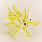 Hand Blown Glass Yellow Puffer Fish Miniature Glass Animal Figurines Thai Gifts