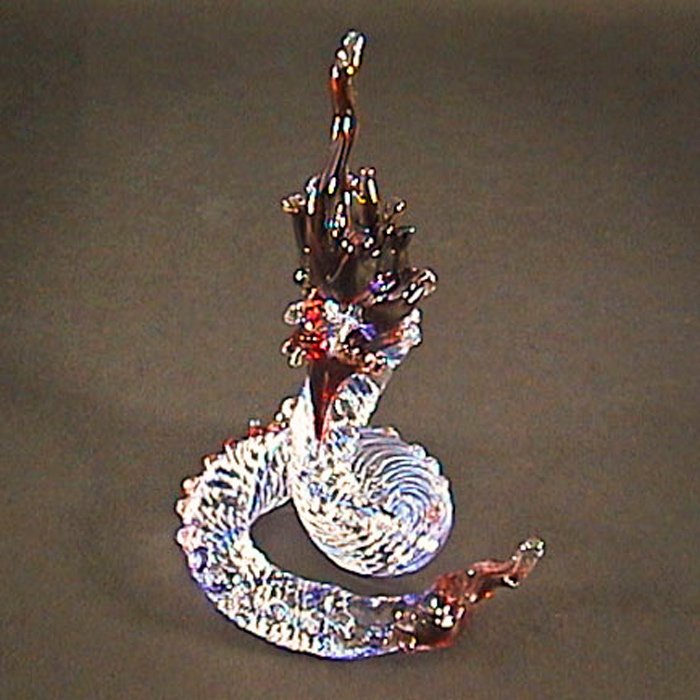 Hand Blown Glass Red Serpent (Snake) Art Glass Figurines Animals Thai Gifts