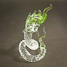 Hand Blown Glass Green Serpent (Snake) Art Glass Figurines Animals Thai Gifts