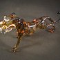 Hand Blown Glass Brown Tiger Art Glass Figurines Animals Thai Gifts