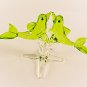 Hand Blown Glass Green Twin Dolphin Fish Art Glass Figurines Animals Thai Gifts