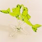 Hand Blown Glass Green Twin Dolphin Fish Art Glass Figurines Animals Thai Gifts