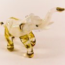 Hand Blown Glass Yellow-Purple Elephant Gilt Art Glass Figures Animals Thai Gifts