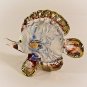Hand Blown Glass Blue-White Fish Gilt Art Glass Figures Animals Thai Gifts