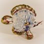 Hand Blown Glass Blue-White Fish Gilt Art Glass Figures Animals Thai Gifts