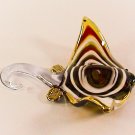 Hand Blown Glass Colorful Ray-Fish Gilt Art Glass Animal Figurines Thai Gifts