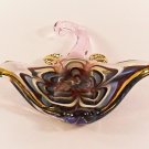 Hand Blown Glass Pink Ray-Fish Gilt Art Glass Animal Figurines Thai Gifts