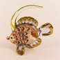 Hand Blown Glass Red-White Fish Gilt Art Glass Animal Figurines Thai Gifts