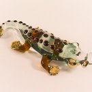 Hand Blown Glass Green Crocodile (Alligator) Gilt Art Glass Figurines Animals Thai Gifts