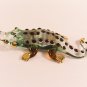 Hand Blown Glass Green Crocodile (Alligator) Gilt Art Glass Figurines Animals Thai Gifts