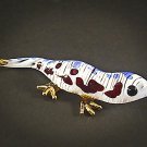 Hand Blown Glass Blue-Red Gecko (Lizard) Gilt Art Glass Figurines Animals Thai Gifts