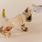 Hand Blown Glass White Blue Dachshund Gilt Art Glass Figurines Animals Thai Gifts