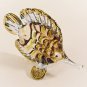 Hand Blown Glass Red-Blue Fish Gilt #3 Art Glass Animal Figurines Thai Gifts