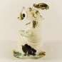 Hand Blown Glass White-Green Goat Gilt Art Glass Animal Figurines Thai Gifts
