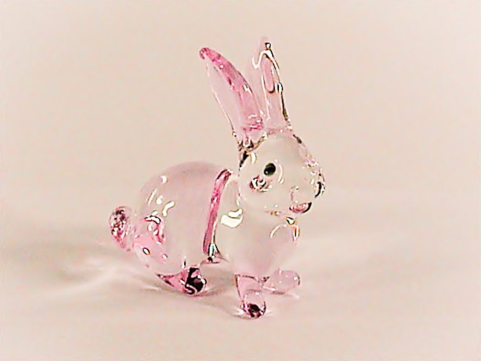 blown glass rabbit