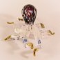 Hand Blown Glass Red Octopus Blue Dot Gilt Art Glass Figurines Animals Thai Gifts