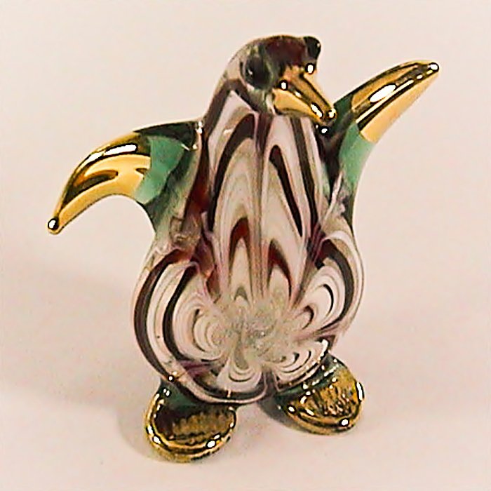 blown glass penguin