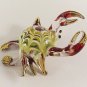 Hand Blown Glass Red-Yellow Crab Gilt Art Glass Animal Figurines Thai Gifts
