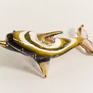 Hand Blown Glass Pink Dolphin Gilt Art Glass Animal Figurines Thai Gifts