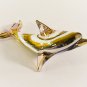 Hand Blown Glass Pink Dolphin Gilt Art Glass Animal Figurines Thai Gifts