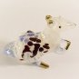 Hand Blown Glass Red-Blue Mouse Gilt Miniature Glass Animal Figurines Thai Gifts