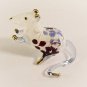 Hand Blown Glass Red-Blue Mouse Gilt Miniature Glass Animal Figurines Thai Gifts
