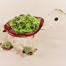 Hand Blown Glass Green Turtle #2 Art Glass Figurines Animals Thai Gifts