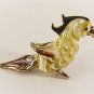 Hand Blown Glass Yellow Parrot Bird Gilt Art Glass Animal Figurines Thai Gifts