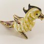 Hand Blown Glass Yellow Parrot Bird Gilt Art Glass Animal Figurines Thai Gifts