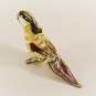 Hand Blown Glass Yellow Parrot Bird Gilt Art Glass Animal Figurines Thai Gifts