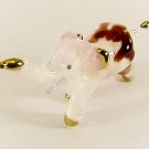 Hand Blown Glass Pink-Red Elephant Gilt Art Glass Animal Figurines Thai Gifts