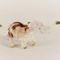 Hand Blown Glass Pink-Red Elephant Gilt Art Glass Animal Figurines Thai Gifts